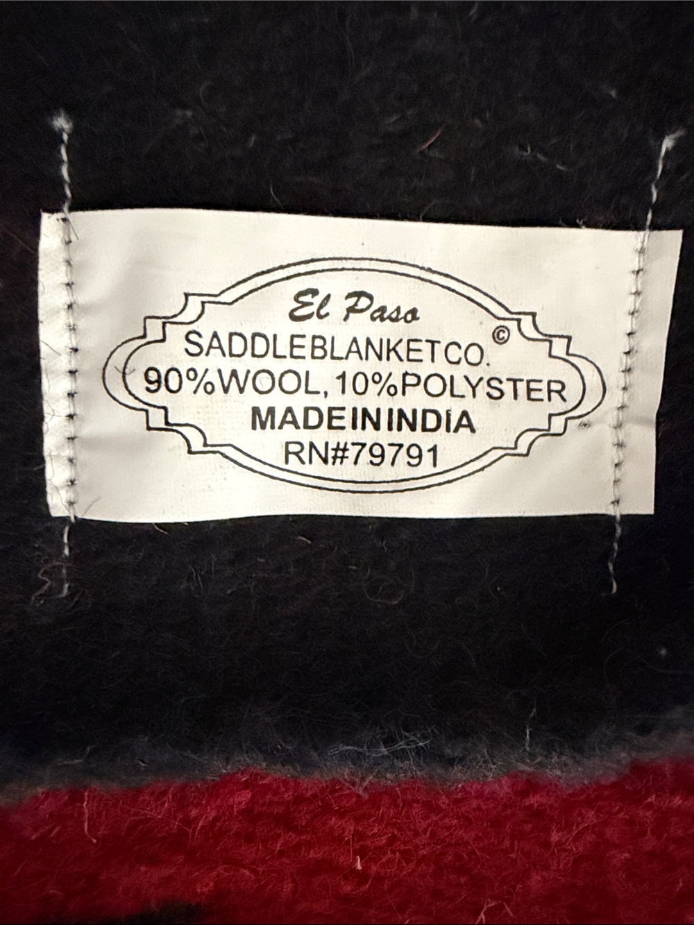 90% wool Saddle Blanket Co floor runner - Picture 3 of 5